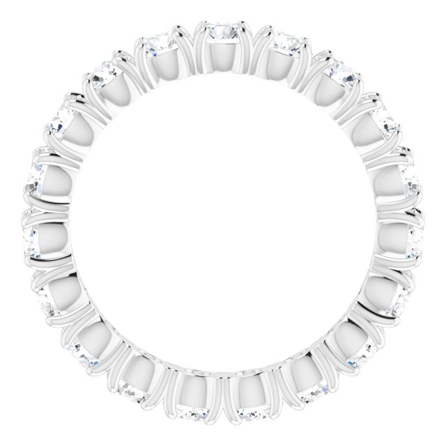 14K Gold Round Lab-Grown Diamond Shared Split-Prong Eternity Band – 3 mm Stones - White Gold - view 2