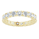 14K Gold Round Lab-Grown Diamond Shared Split-Prong Eternity Band – 3 mm Stones - Yellow Gold - view 3