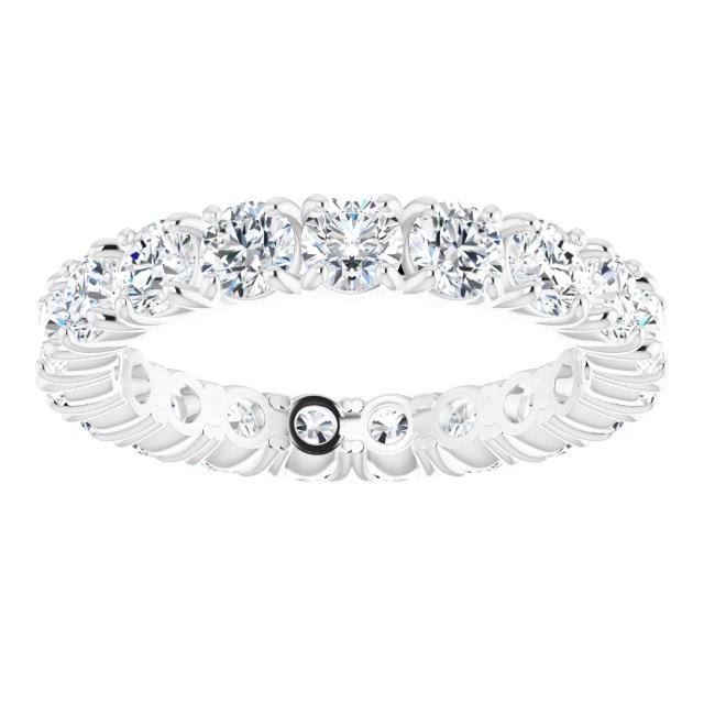Platinum Round Lab-Grown Diamond Shared Split-Prong Eternity Band – 3 mm Stones - view 3