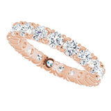 14K Gold Round Lab-Grown Diamond Shared Split-Prong Eternity Band – 3 mm Stones - Rose Gold - view 5
