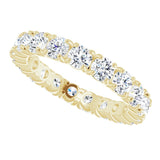 14K Gold Round Lab-Grown Diamond Shared Split-Prong Eternity Band – 3 mm Stones - Yellow Gold - view 5