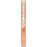 14K Gold Round Lab-Grown Diamond Channel-Set Anniversary Band – 1/5 CTW - Rose Gold - view 4
