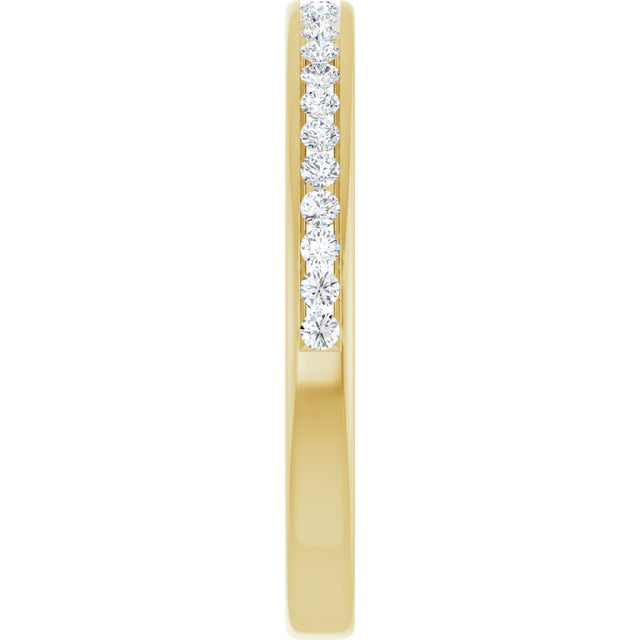 14K Gold Round Lab-Grown Diamond Channel-Set Anniversary Band – 1/5 CTW - Yellow Gold - view 4