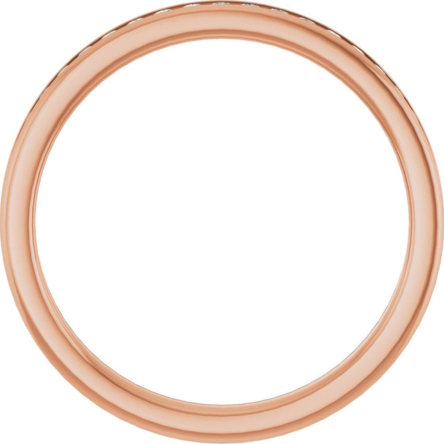 14K Gold Round Lab-Grown Diamond Channel-Set Anniversary Band – 1/5 CTW - Rose Gold - view 2