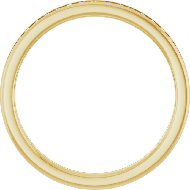 14K Gold Round Lab-Grown Diamond Channel-Set Anniversary Band – 1/5 CTW - Yellow Gold - view 2
