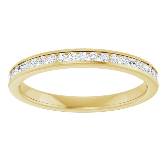 14K Gold Round Lab-Grown Diamond Channel-Set Anniversary Band – 1/5 CTW - Yellow Gold - view 3