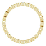 14K Gold Round Natural Diamond Eternity Band – 1.5 mm Stones - Yellow Gold - view 2
