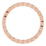 14K Gold Round Natural Diamond Eternity Band – 1.5 mm Stones - Rose Gold - view 2