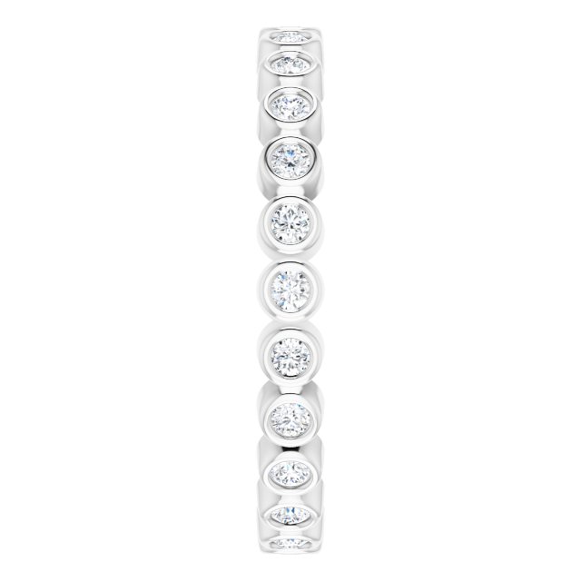 Platinum Round Natural Diamond Eternity Band – 1.5 mm Stones - view 4