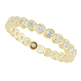 14K Gold Round Natural Diamond Eternity Band – 1.5 mm Stones - Yellow Gold - view 5