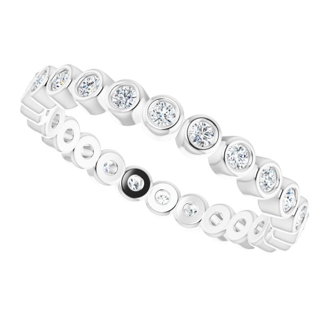 Platinum Round Natural Diamond Eternity Band – 1.5 mm Stones - view 5