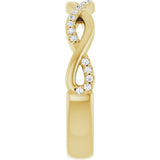 14K Gold Round Lab-Grown Diamond Infinity-Inspired Anniversary Band – 1/8 CTW - Yellow Gold - view 4