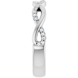 Platinum Round Natural Diamond Infinity-Inspired Anniversary Band – 1/8 CTW - view 4
