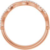 14K Gold Round Lab-Grown Diamond Infinity-Inspired Anniversary Band – 1/8 CTW - Rose Gold - view 2