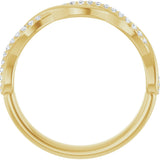 14K Gold Round Lab-Grown Diamond Infinity-Inspired Anniversary Band – 1/8 CTW - Yellow Gold - view 2