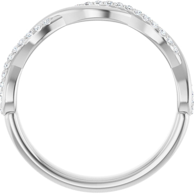 14K Gold Round Lab-Grown Diamond Infinity-Inspired Anniversary Band – 1/8 CTW - White Gold - view 2