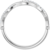 Platinum Round Lab-Grown Diamond Infinity-Inspired Anniversary Band – 1/8 CTW - view 2