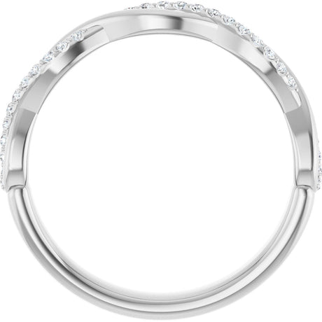 Platinum Round Lab-Grown Diamond Infinity-Inspired Anniversary Band – 1/8 CTW - view 2