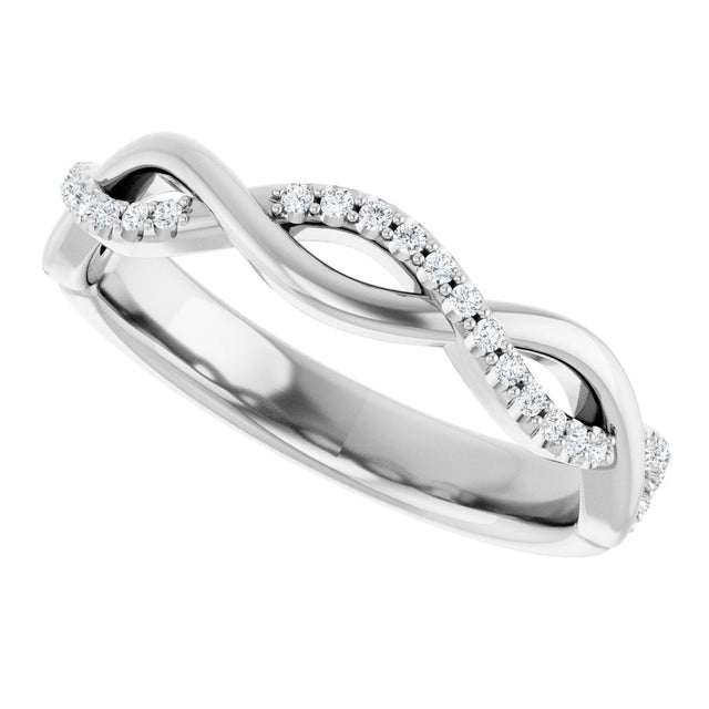 Platinum Round Lab-Grown Diamond Infinity-Inspired Anniversary Band – 1/8 CTW - view 5