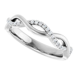 14K Gold Round Lab-Grown Diamond Infinity-Inspired Anniversary Band – 1/8 CTW - White Gold - view 5