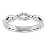 Platinum Round Natural Diamond Infinity-Inspired Anniversary Band – 1/8 CTW - view 3