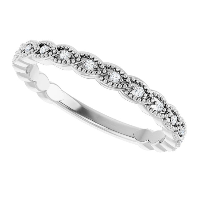 Platinum Round Natural Diamond Anniversary Band – .07 CTW - view 5