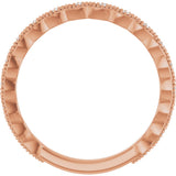 14K Gold Round Natural Diamond Anniversary Band – .07 CTW - Rose Gold - view 2