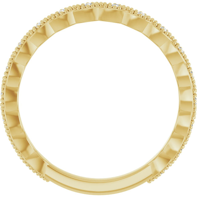 14K Gold Round Natural Diamond Anniversary Band – .07 CTW - Yellow Gold - view 2
