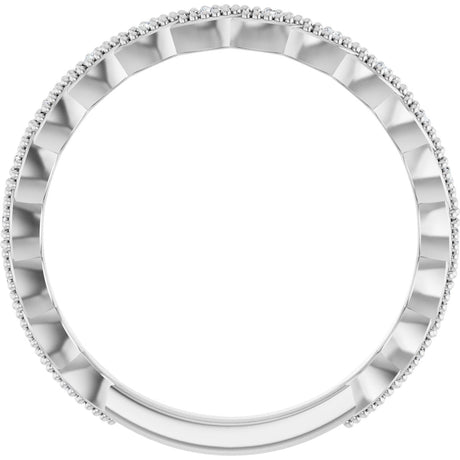Platinum Round Natural Diamond Anniversary Band – .07 CTW - view 2