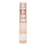 14K Gold Round Lab-Grown Diamond Milgrain Edge Anniversary Band – 3/8 CTW - Rose Gold - view 4
