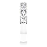 Platinum Round Natural Diamond Milgrain Edge Anniversary Band – 1/5–3/8 CTW - view 4