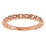 14K Gold Round Natural Diamond Anniversary Band – .07 CTW - Rose Gold - view 3