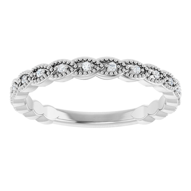Platinum Round Natural Diamond Anniversary Band – .07 CTW - view 3