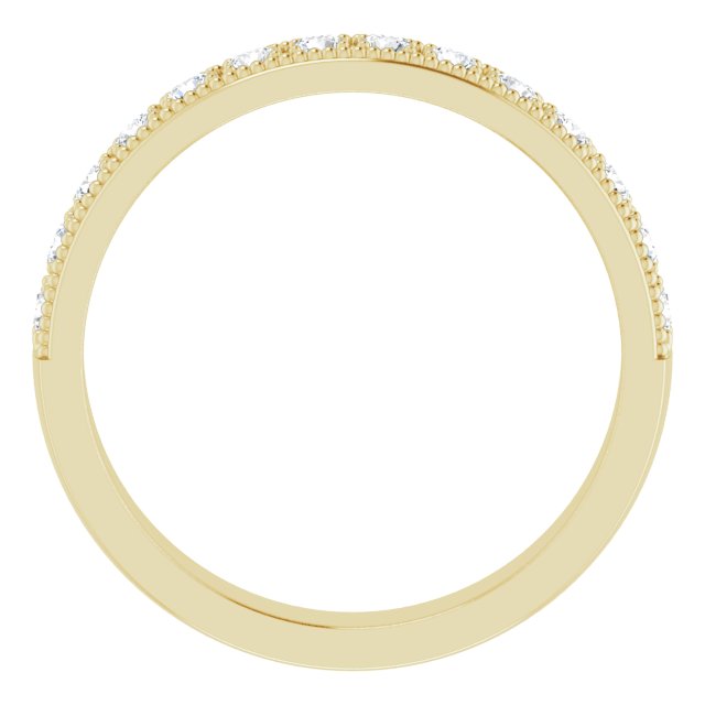14K Gold Round Lab-Grown Diamond Milgrain Edge Anniversary Band – 3/8 CTW - Yellow Gold - view 2