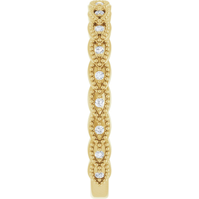14K Gold Round Natural Diamond Anniversary Band – .07 CTW - Yellow Gold - view 4