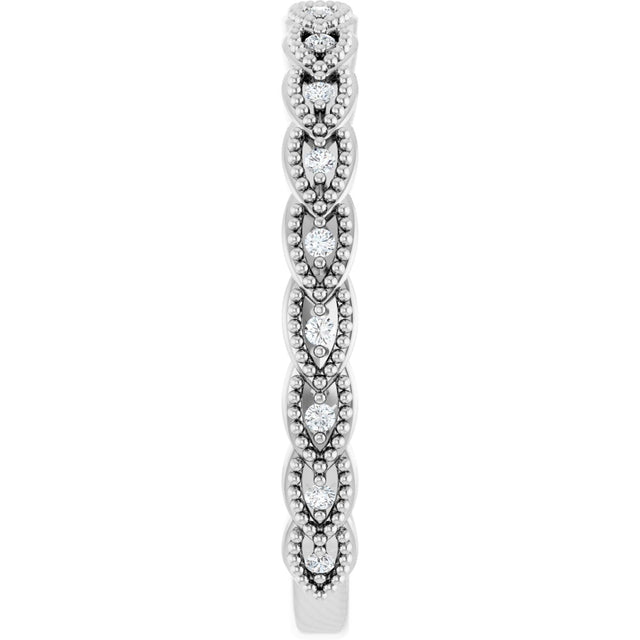 Platinum Round Natural Diamond Anniversary Band – .07 CTW - view 4