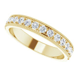 14K Gold Round Lab-Grown Diamond Milgrain Edge Anniversary Band – 3/8 CTW - Yellow Gold - view 5