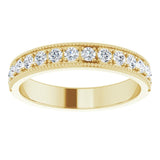 14K Gold Round Lab-Grown Diamond Milgrain Edge Anniversary Band – 3/8 CTW - Yellow Gold - view 3