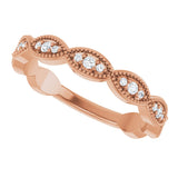 14K Gold Round Lab-Grown Diamond Infinity-Inspired Anniversary Band – 1/5 CTW - Rose Gold - view 5