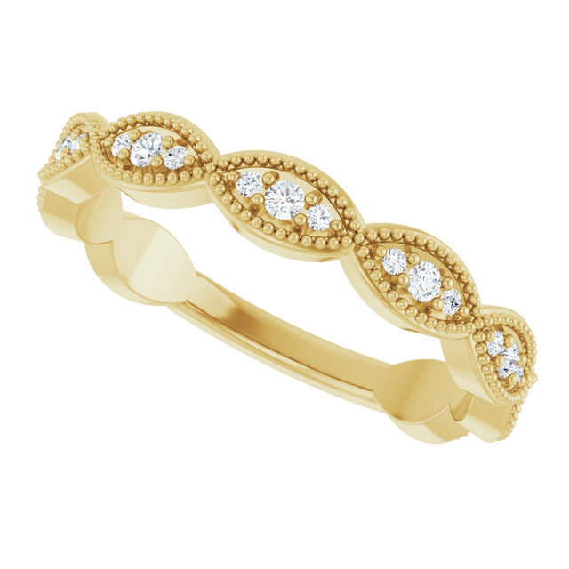 14K Gold Round Lab-Grown Diamond Infinity-Inspired Anniversary Band – 1/5 CTW - Yellow Gold - view 5