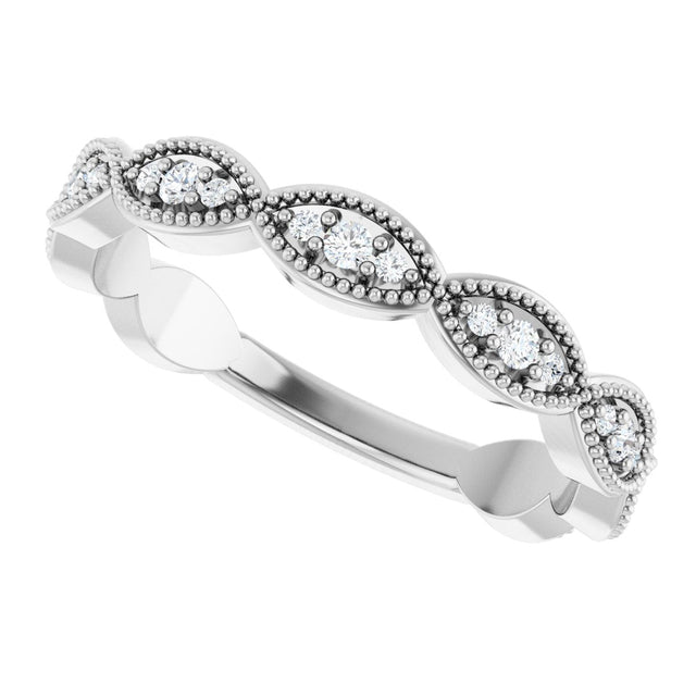 Platinum Round Natural Diamond Infinity-Inspired Anniversary Band – 1/5 CTW - view 5