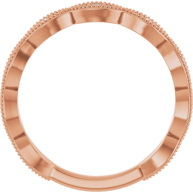 14K Gold Round Lab-Grown Diamond Infinity-Inspired Anniversary Band – 1/5 CTW - Rose Gold - view 2