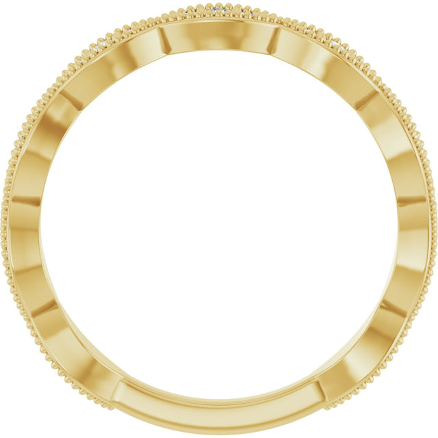 14K Gold Round Lab-Grown Diamond Infinity-Inspired Anniversary Band – 1/5 CTW - Yellow Gold - view 2