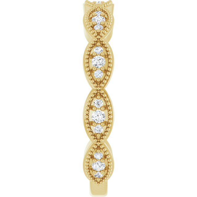14K Gold Round Lab-Grown Diamond Infinity-Inspired Anniversary Band – 1/5 CTW - Yellow Gold - view 4