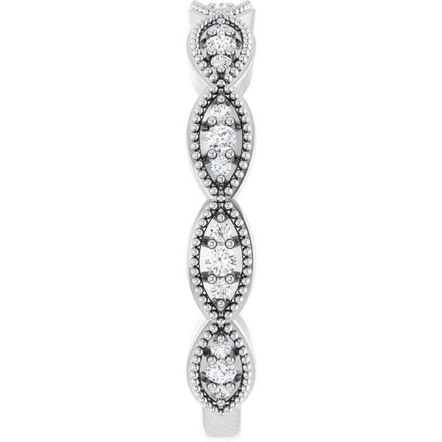 Platinum Round Lab-Grown Diamond Infinity-Inspired Anniversary Band – 1/5 CTW - view 4