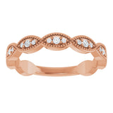 14K Gold Round Lab-Grown Diamond Infinity-Inspired Anniversary Band – 1/5 CTW - Rose Gold - view 3