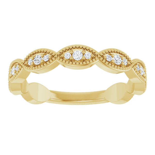 14K Gold Round Lab-Grown Diamond Infinity-Inspired Anniversary Band – 1/5 CTW - Yellow Gold - view 3