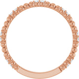 14K Gold Round Lab-Grown Diamond Beaded Anniversary Band – 1/8 CTW - Rose Gold - view 2