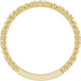 14K Gold Round Lab-Grown Diamond Beaded Anniversary Band – 1/8 CTW - Yellow Gold - view 2