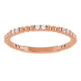 14K Gold Round Lab-Grown Diamond Beaded Anniversary Band – 1/8 CTW - Rose Gold - view 3